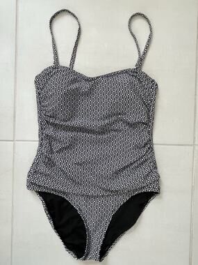 DKNY Swim One Piece Swimsuit Shirred Multicolor Print Padded Swimwear